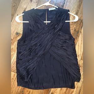 Ramy Brook Black Silky Criss Cross Sleeveless Top XS/P like new!